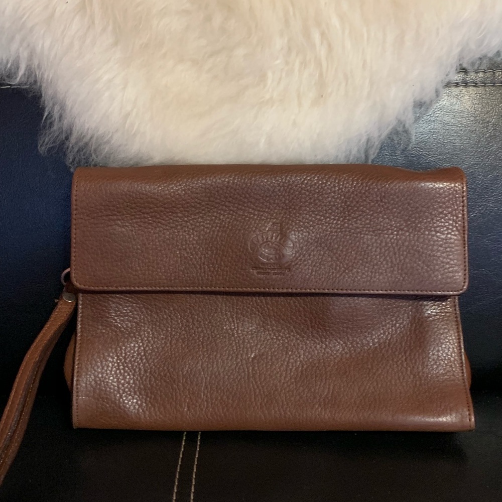 Vintage genuine leather clutch bag
